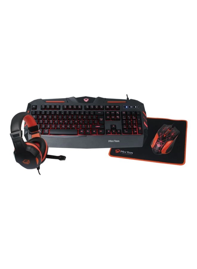 Meetion USB Keyboard + Over-Ear Gaming Headset + Mouse Pad + Mouse
