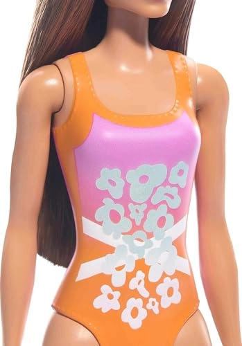 Barbie Fashion & Beauty Beach Doll - Orange Swimsuit Ages 3+