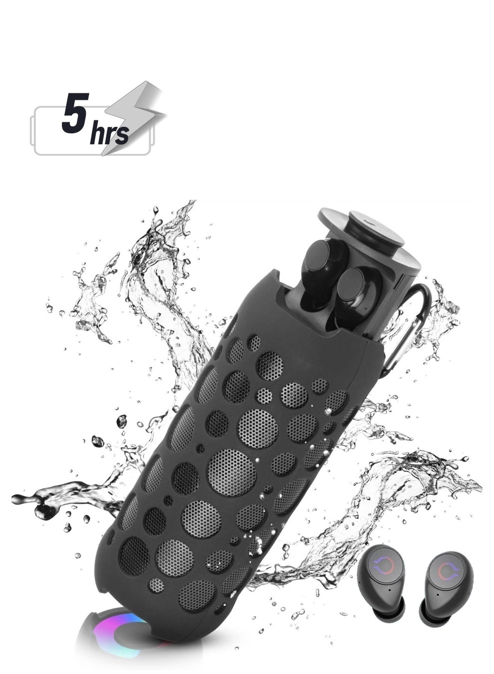 Generic 2-in-1 Bluetooth Speaker and Earphones