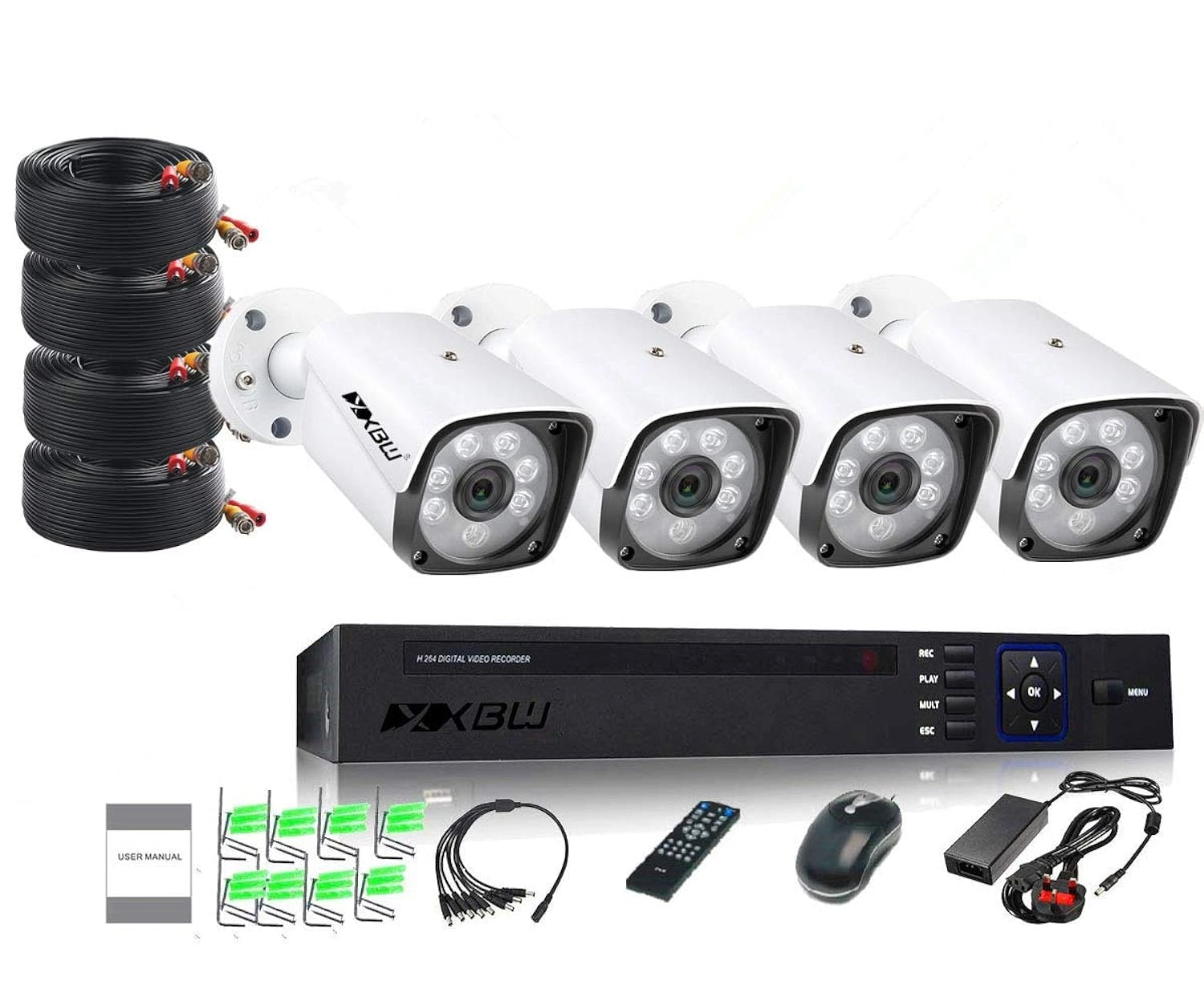 4CH DVR + Bullet Camera - 8pcs 1080P/2.0MP