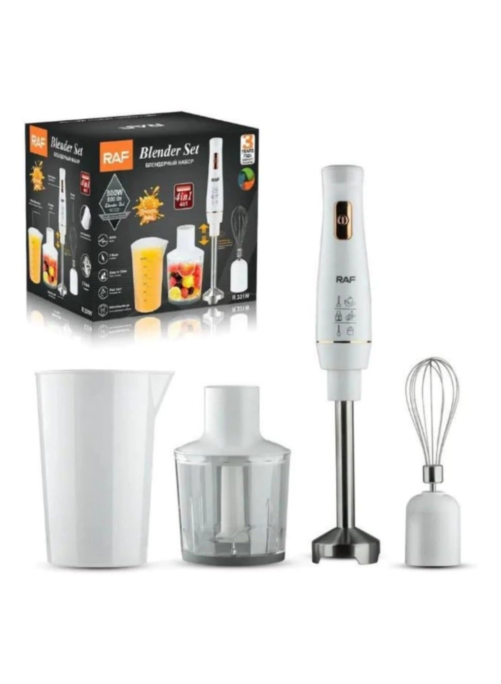 RAF R298 - 4-in-1 Adjustable Speed Hand Blender Set