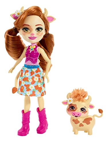 Cailey Cow Doll - 6 Inch + Curdle Animal Friend Figure - Multicolour