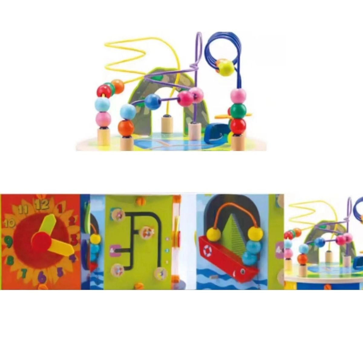 8-in-1 Multifunction Wooden Activity Cube - 2+