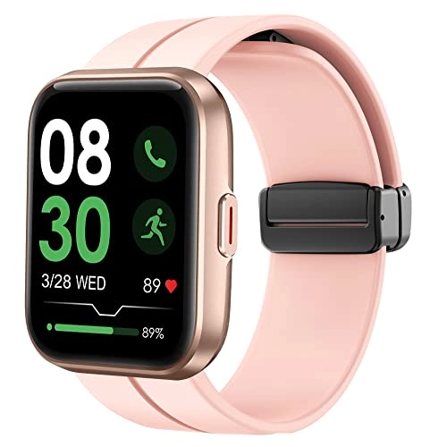 Watch Band for Tensky ID208 - Silicone Magnetic Pink