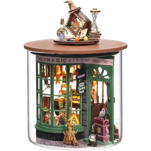 Miniature Wooden Dollhouse Furniture Kit - 3D LED Purple