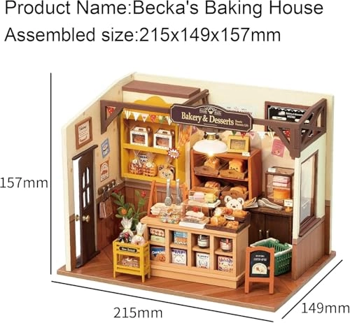 Miniature Wooden Doll House Bakery - DIY Wood