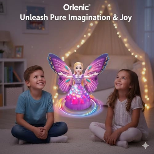 Angel Doll Music Box - Light-Up Rotating Colorful Butterfly Wings