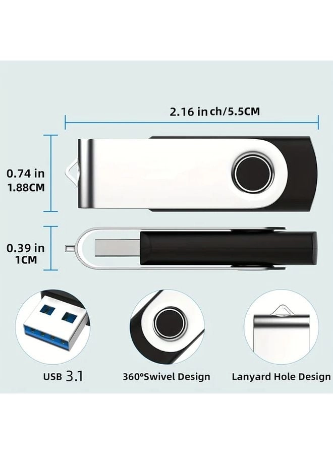 3 In 1 Flash Drive - USB 3.0 Type C Micro USB USB A 128GB