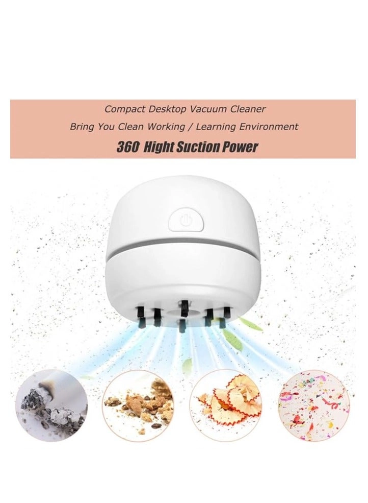 desktop vacuum - USB rechargeable Cordless White