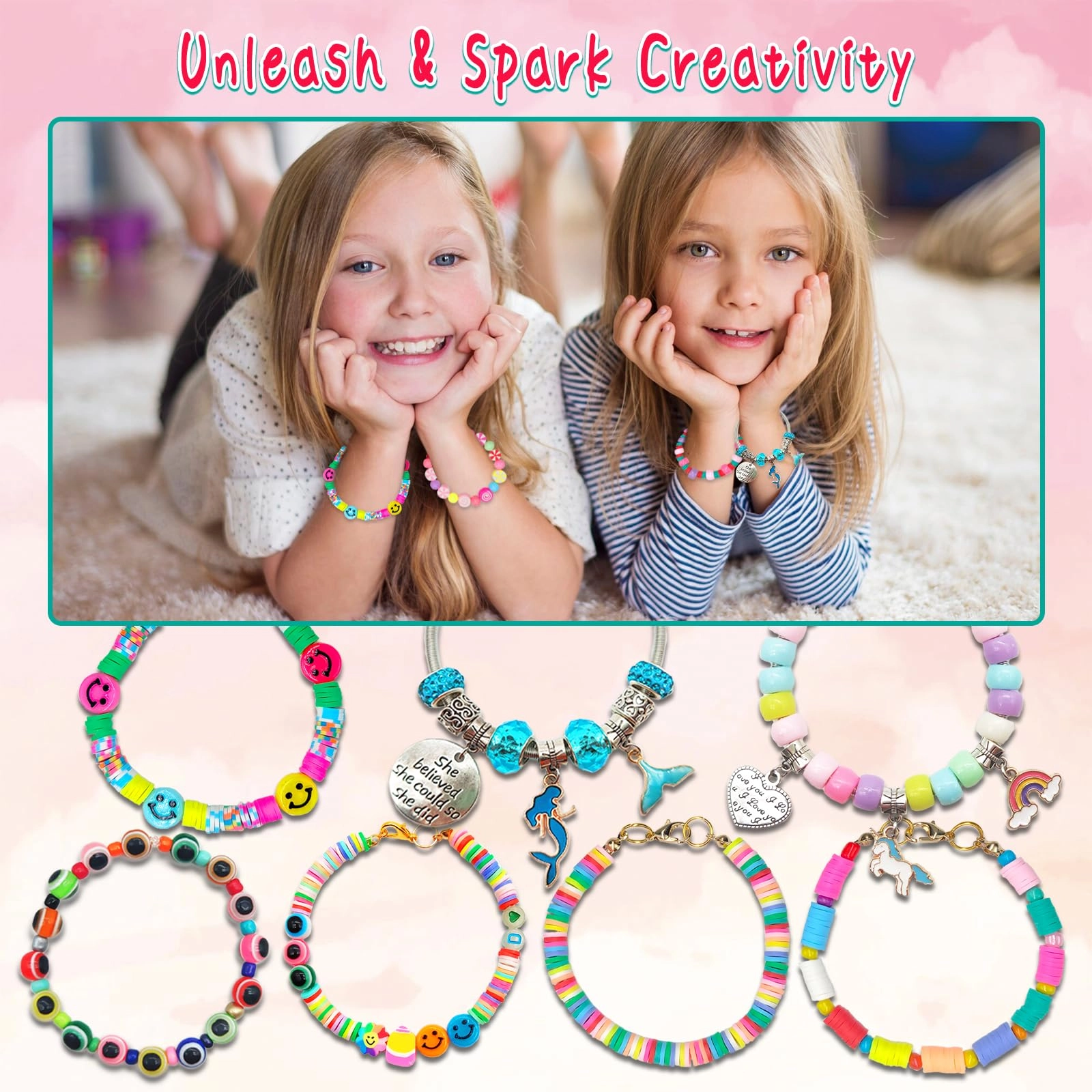 Bracelet Making Kit - 3400pcs Unicorn/Mermaid