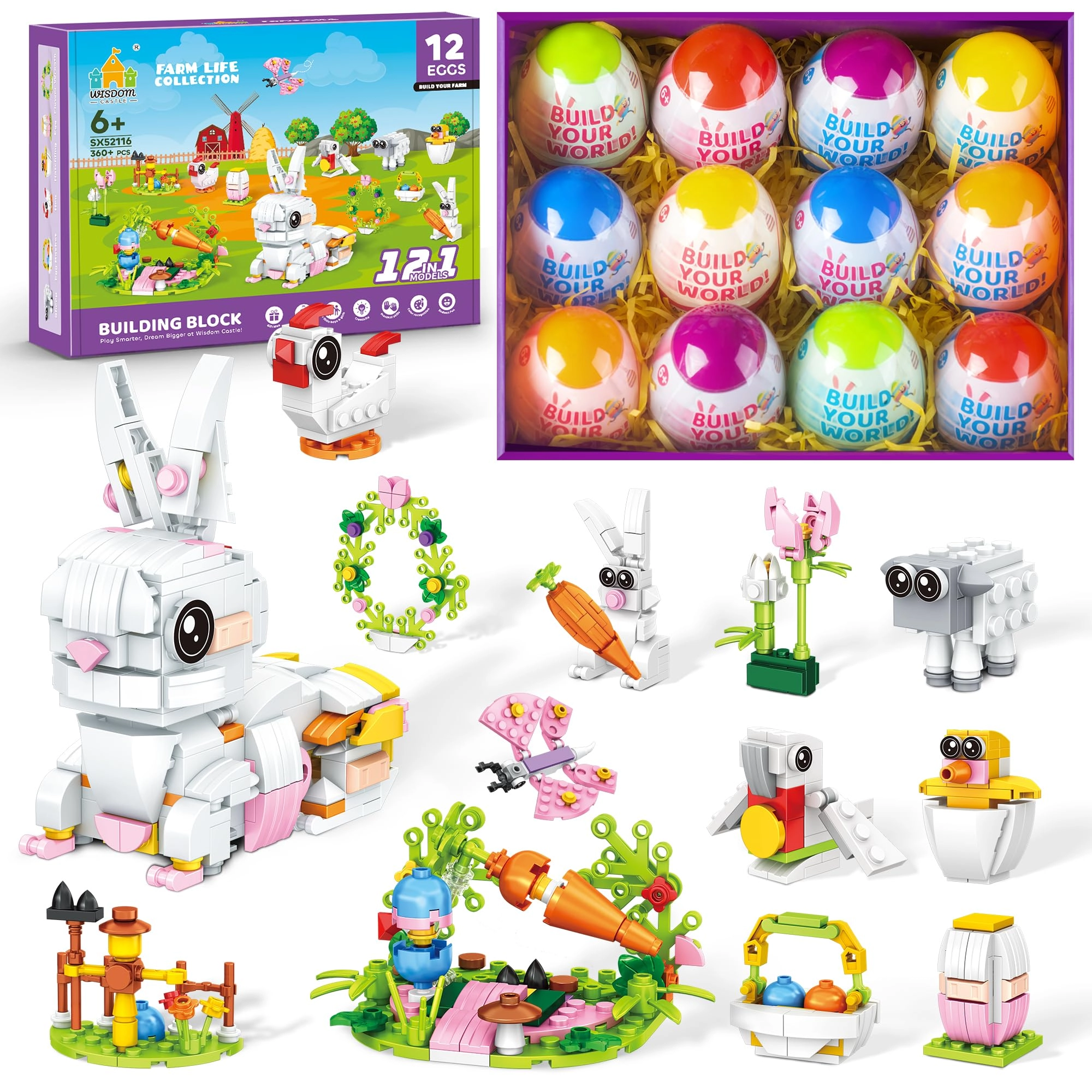 Wisdom Castle Bunny Building Block Toy Set - Bunny 360 pcs