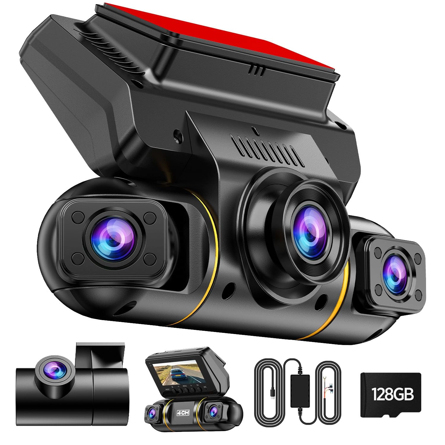 LAMTTO 4 Channel Dash Cam - 1080p 30FPS