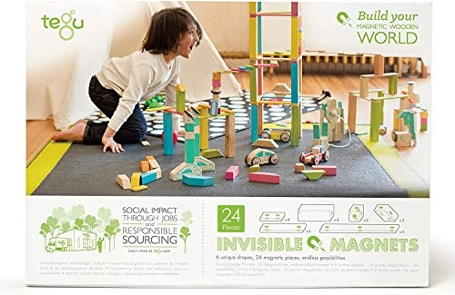 Magnetisches Holzblock-Set - 3 years and up 24 pieces