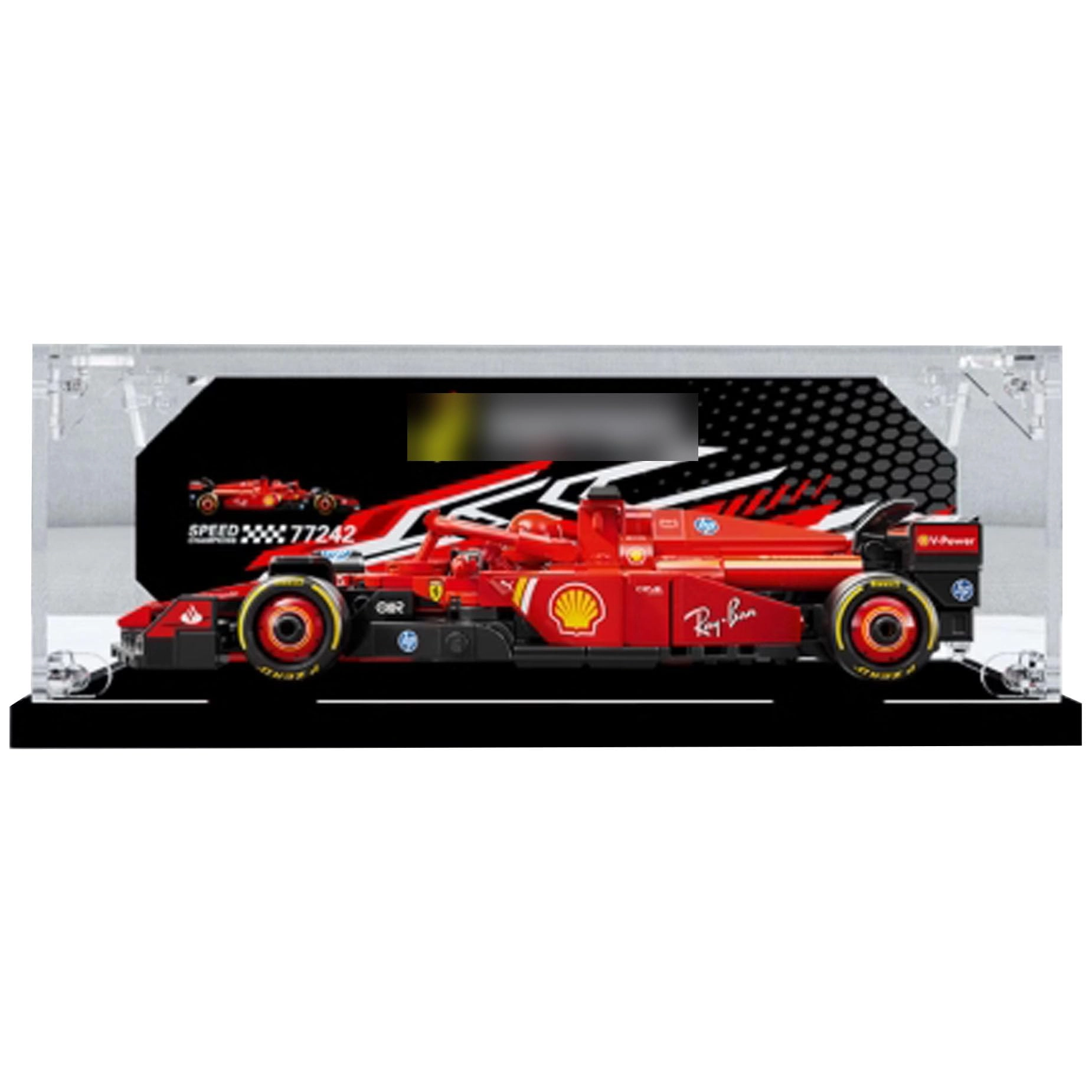 PHOVKFR Acrylic Transparent Collectible Display Case - Acrylic for LEGO 77242-77251 F1 racing cars block model