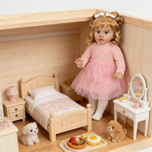 Pippa Reborn Baby Doll - 26 inch Cotton Vinyl Hand-rooted Curly Hair Ages 3+