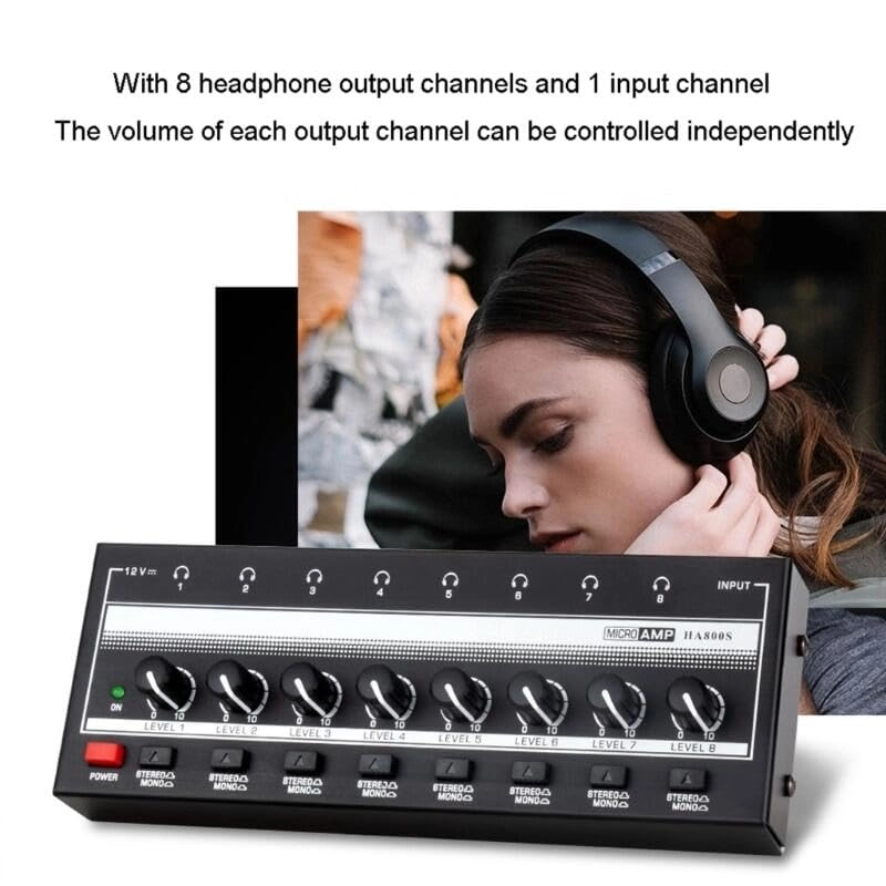 HA800S - 8-Channel Portable Headphone Amplifier