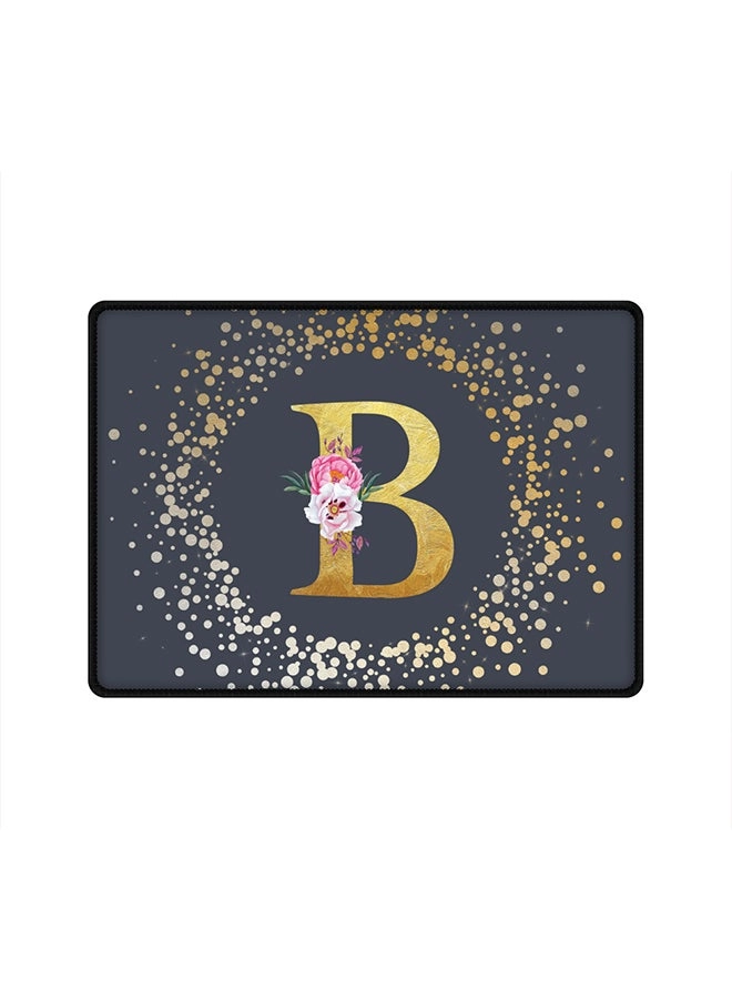 Custom Monogram Initial Letter Floral Pattern B Cloth Gaming Mouse Pad - 35x25 cm