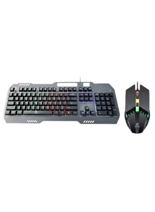 JEQANG Full Size Backlit Wired Gaming Keyboard - Wired + Gaming Mouse