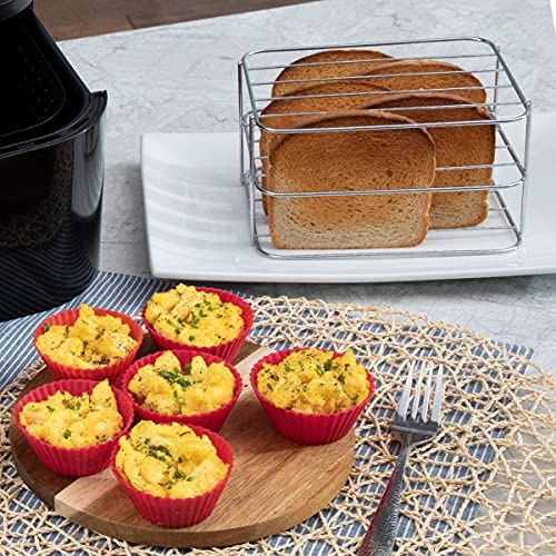 Silicone Egg Liners + Stainless Steel Toaster Rack + Stainless Steel Bacon Rack - Stainless Steel 6 piece(s)