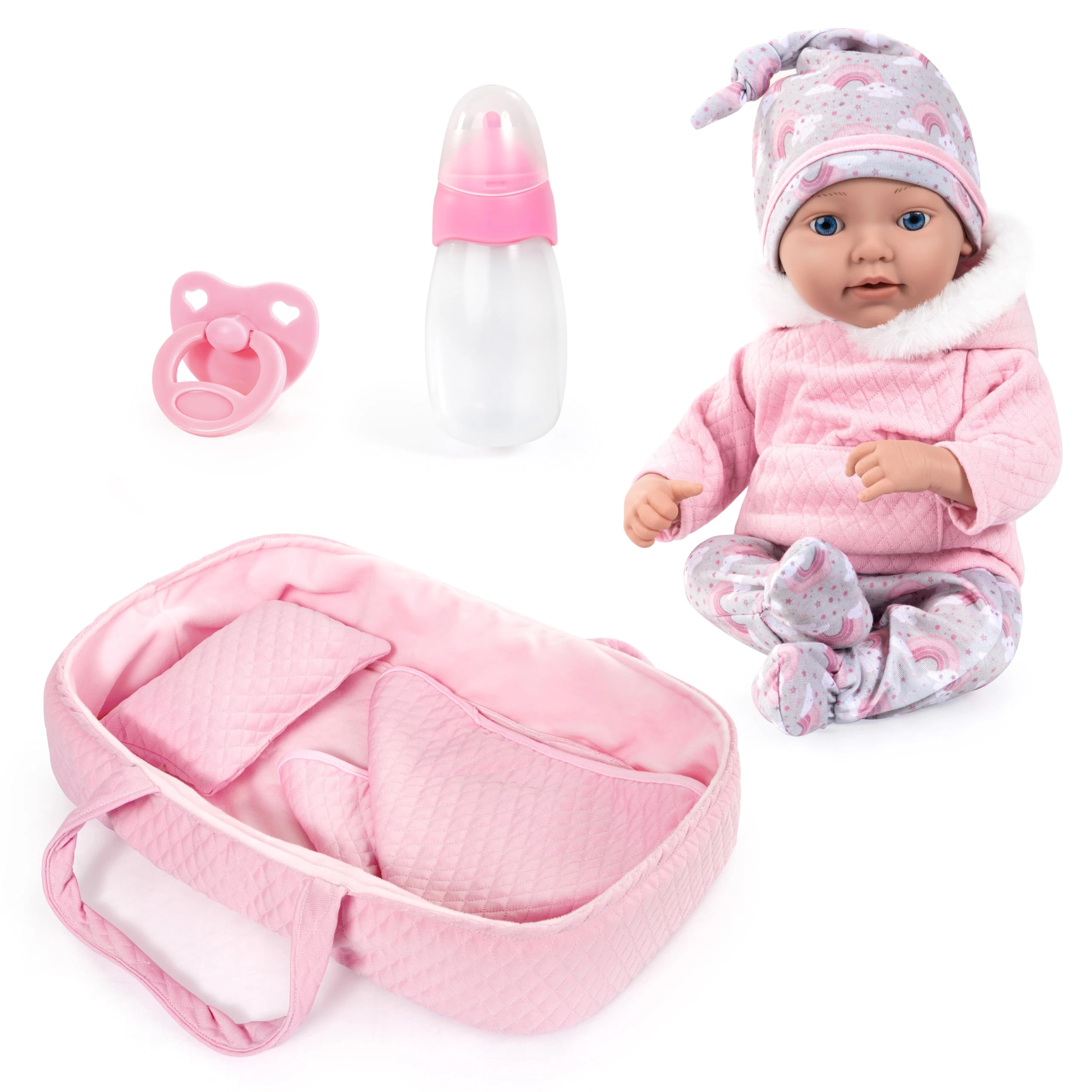Bayer Reborn Baby Doll Playset - 38 cm Pink Ages 18 months+ Set