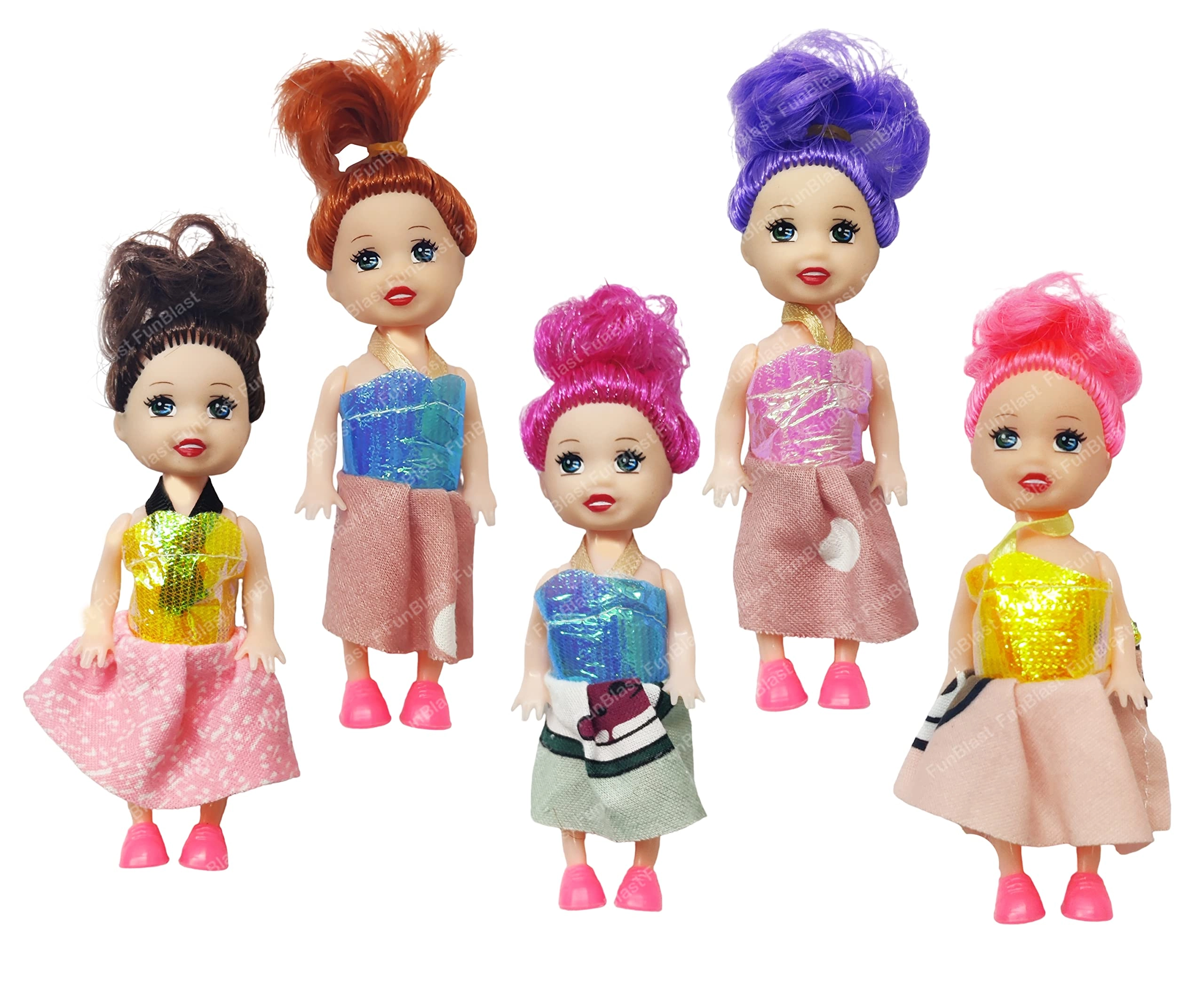 FunBlast Tiny Tot Dolls - 10 CM Plastic Ages 3+ Pack