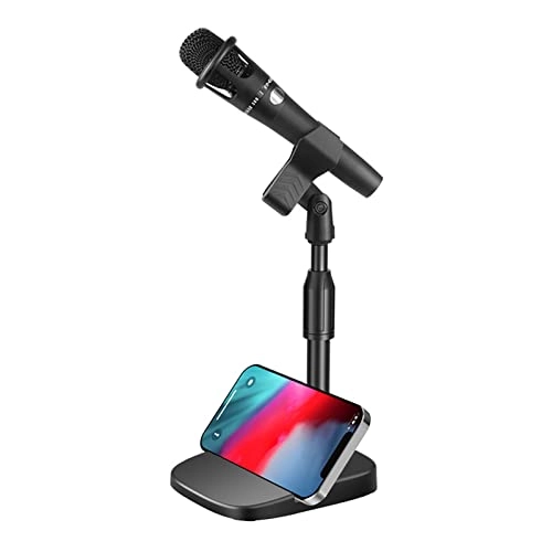 Desktop Microphone Stand - Bottle Mic Clip Adjustable Black