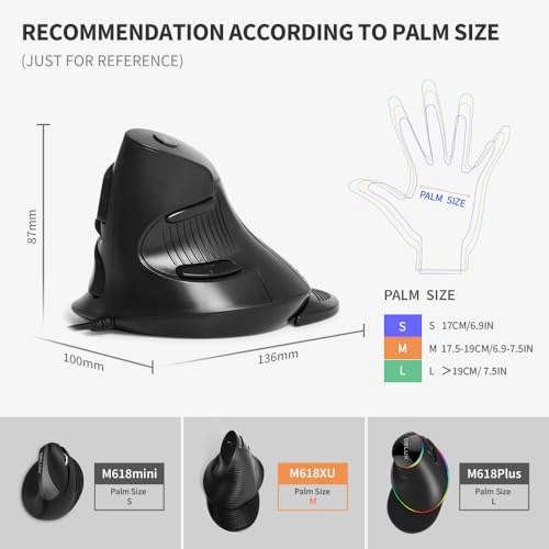 M618 Plus Vertical Mouse - Wired
