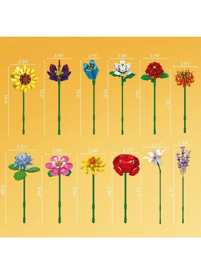 Flower Bouquet Building Set - Flowers 1064pcs