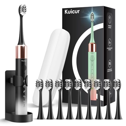 Portable Electric Soft Toothbrush - 90-Day battery life 10 Brush Heads 15 Modes