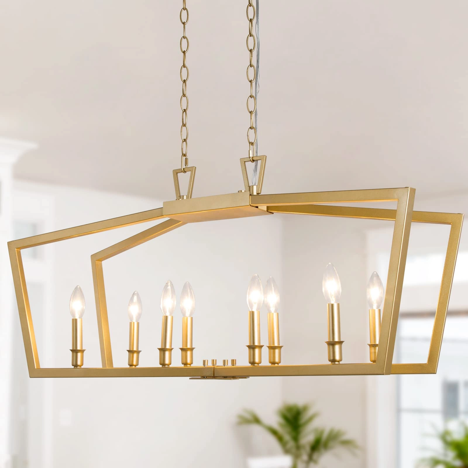 KSANA Modern Gold Chandelier - 8-Light Soft Gold