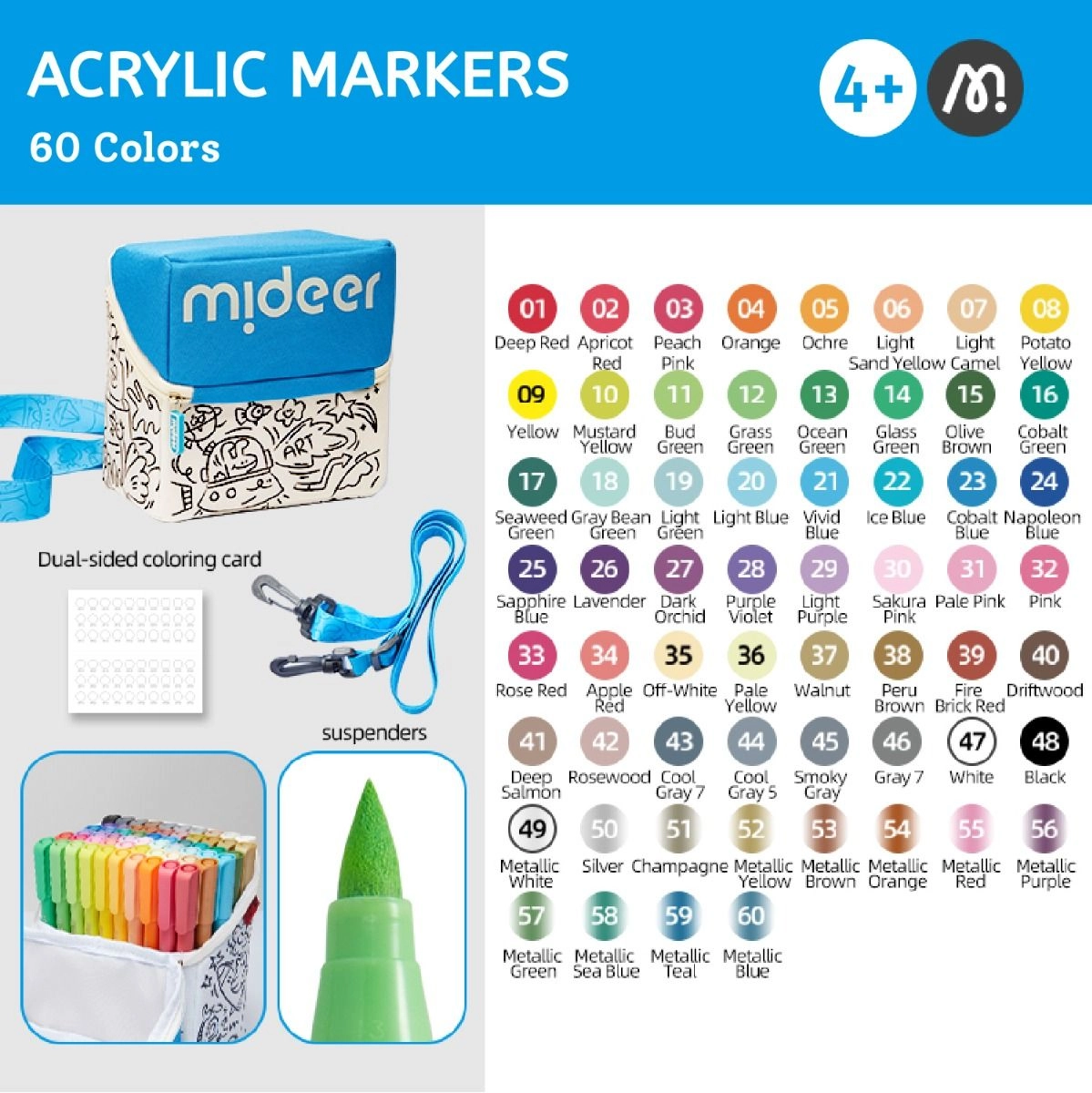 Round Nib Acrylic Markers - Multi Colour Round Nib