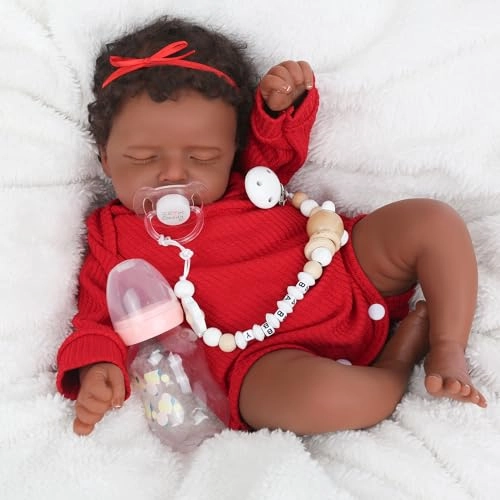 Reborn Baby Doll - 18 Inch African American Sleeping Newborn Ages 3+