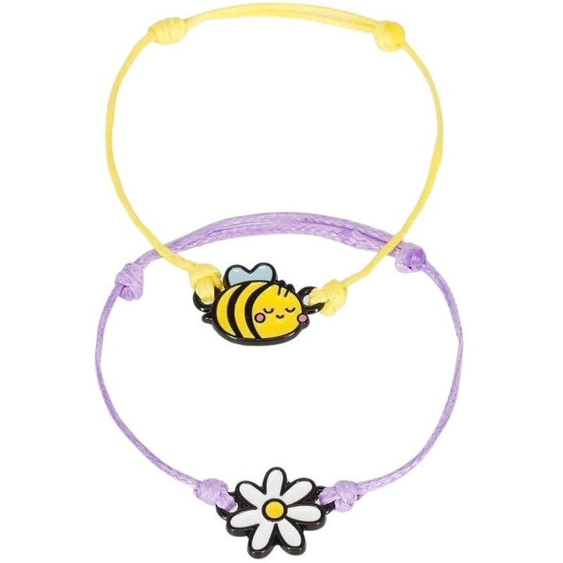 Better Together Bee Enamel Textile Bracelet