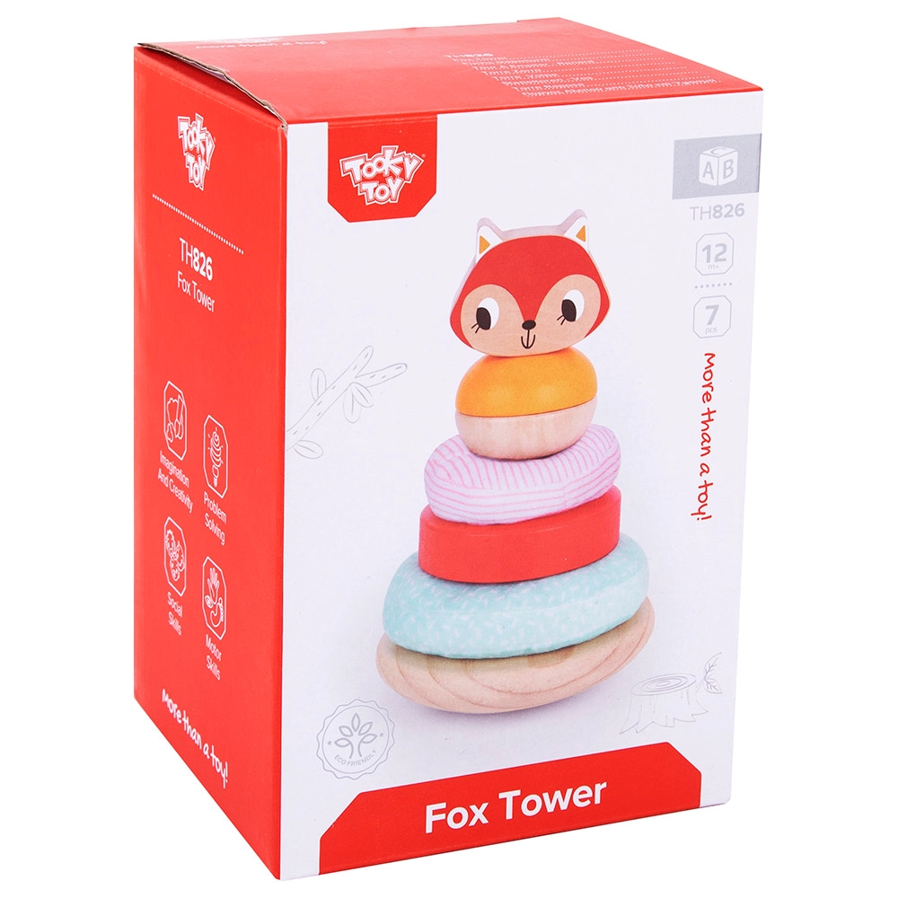 Wooden Fox Tower - Suitable for 12 months and above 7 pieces