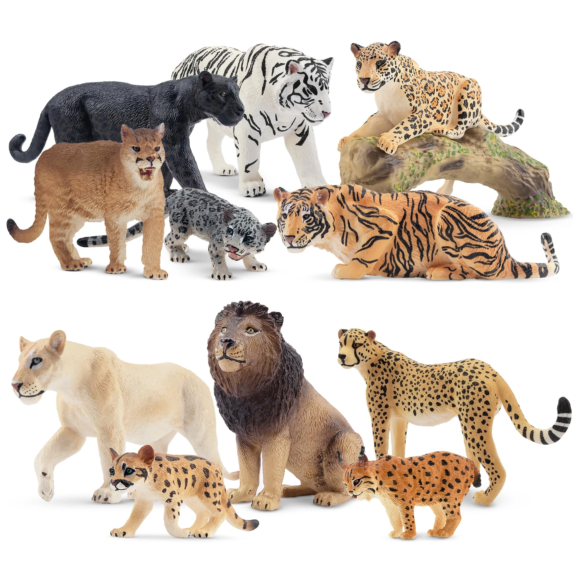 TOYMANY Safari Animal Figurines 12 pcs