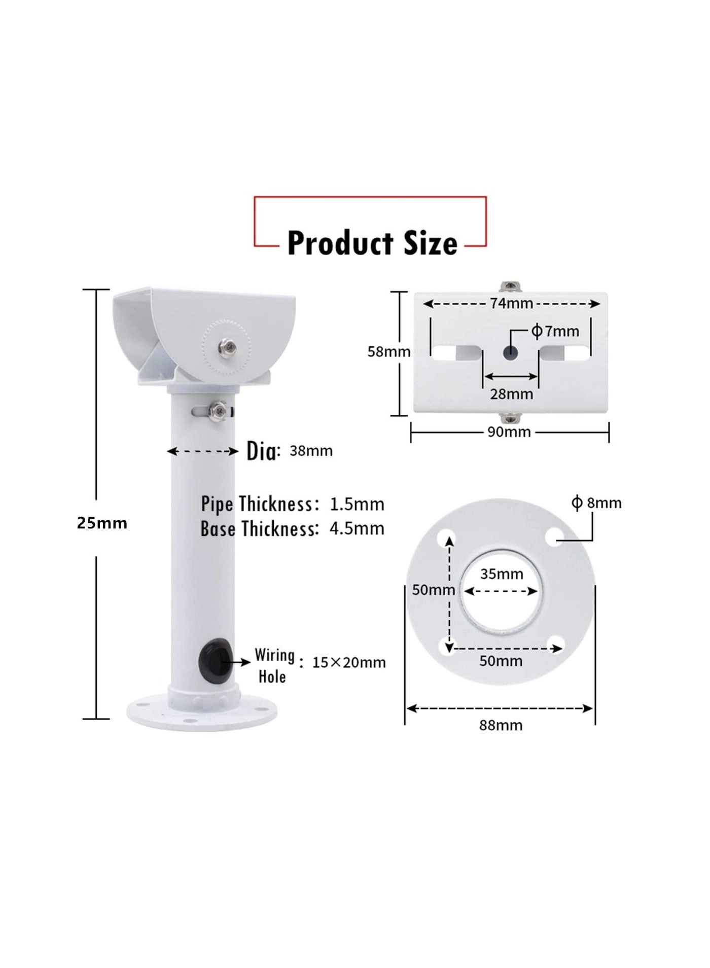 Ceiling Mount Bracket - Universal Aluminum 9.8 inches