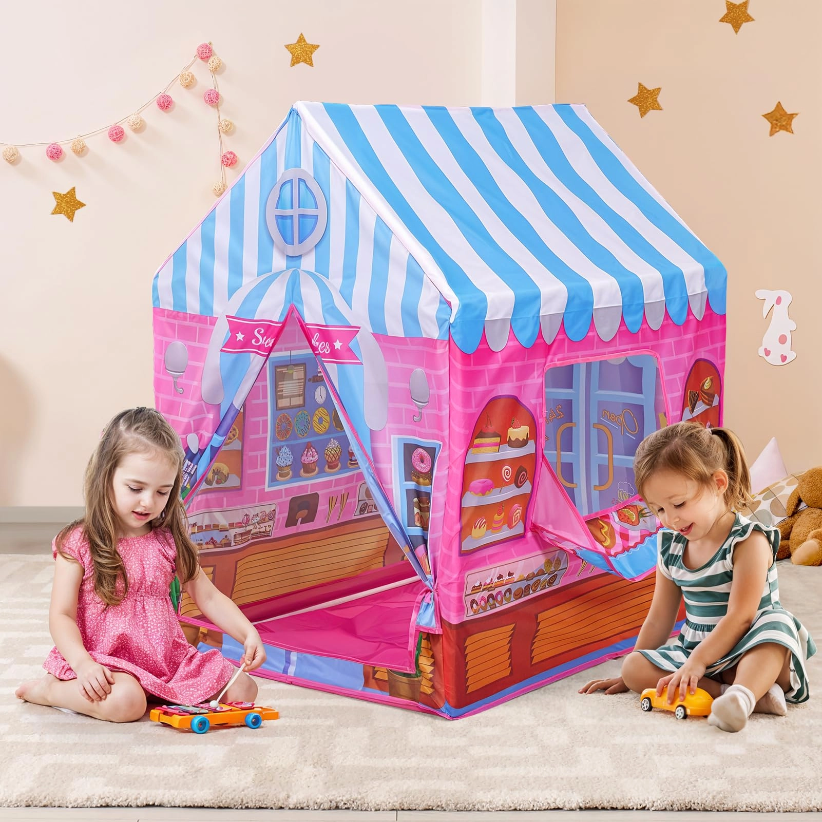 warmiehomy Candy House Play Tent - 69x93x103cm Pink-candy House