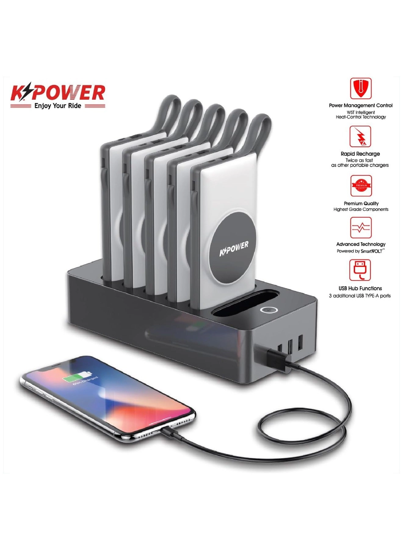 KP-PS-166W - 10000mAh 5V--3A(MAX) QC 4 Wireless