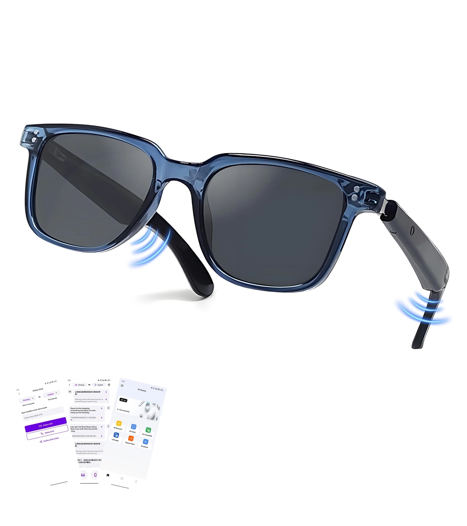 Hyper MZT AI Glasses - 100+ Languages Bluetooth 5.4 Yellow Lens