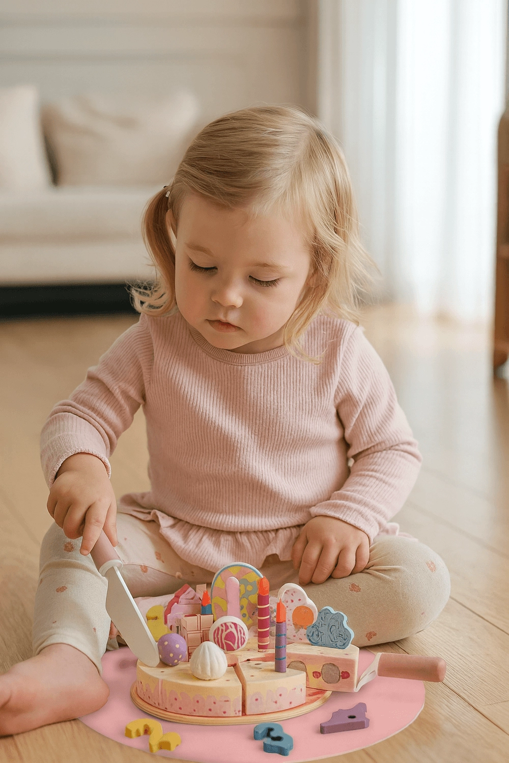 Kids Wooden Birthday Cake Playset - 24 pcs (5551007-KABI_0183)