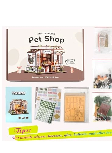 Miniature Pet Shop - High-Quality Wood LED lights
