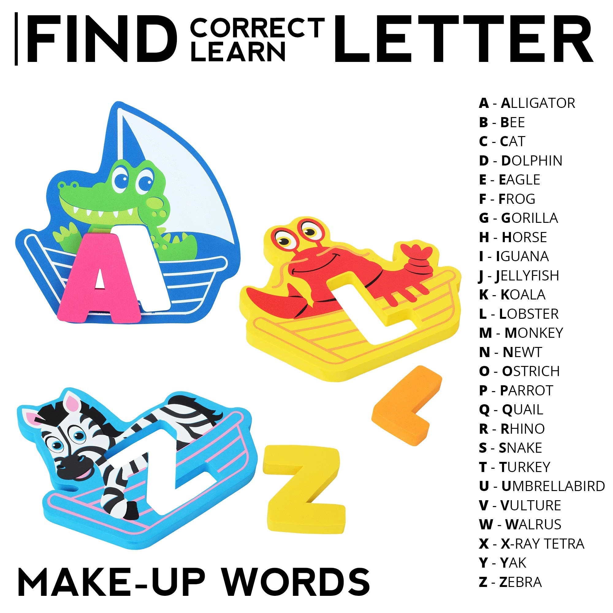Bath Foam Alphabet Letters - Set of 52 Pcs Toy Organizer Non-Toxic