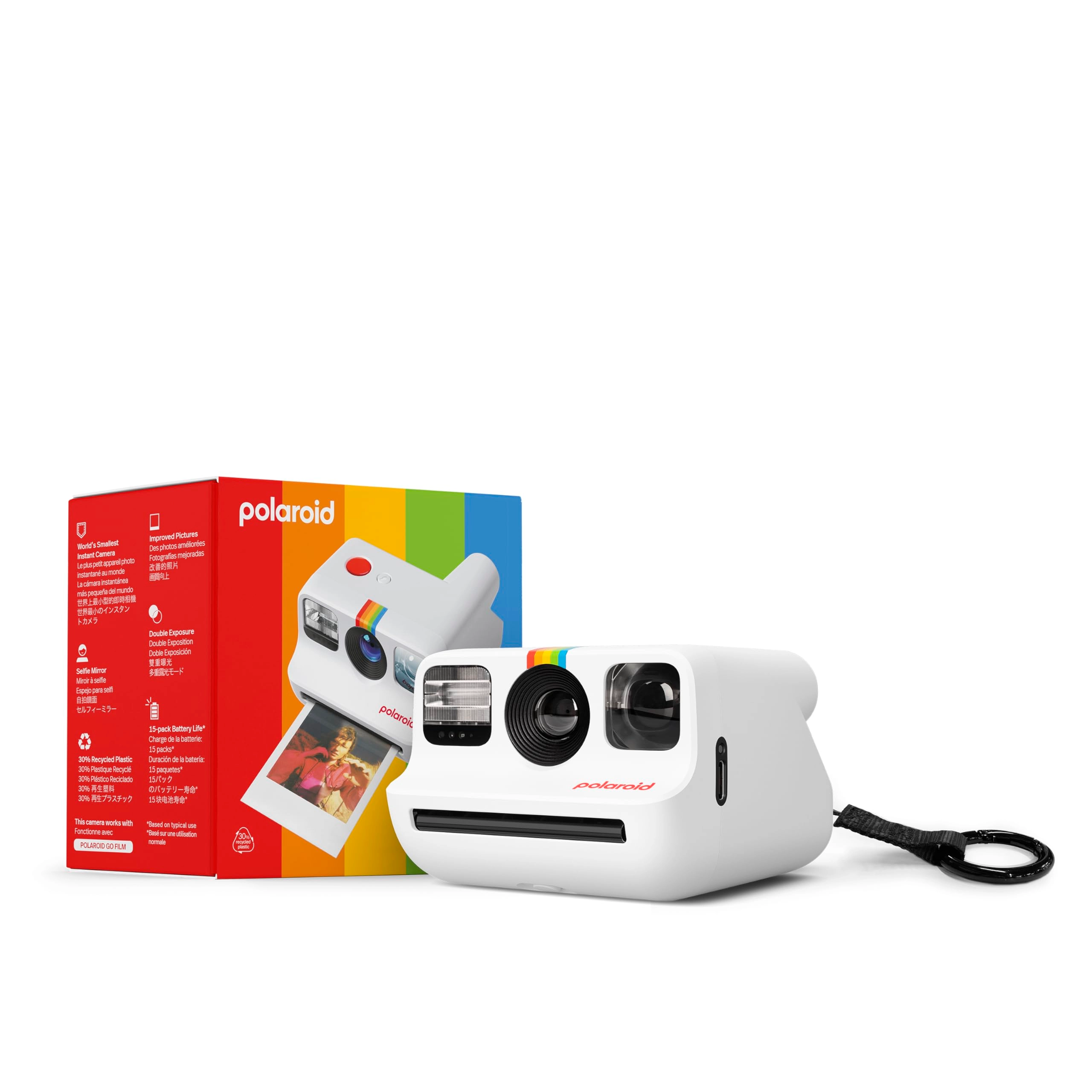 Polaroid Go Generation 2 - Black + Wrist Strap + USB Cable + Photo Album + Camera and Lens Cleaning Cloth + GO Color Film - Double Pack