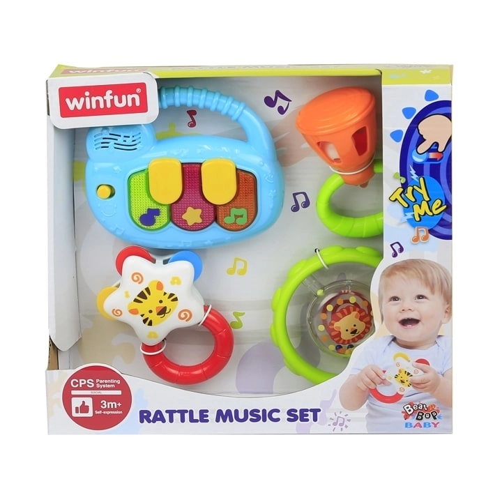 We Trade International Rattle Music Set - 4 different instruments Light-up keyboard