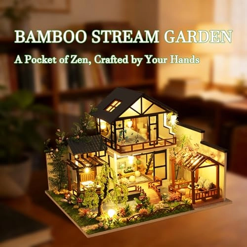 DIY Miniature House Kit - Bamboo Stream Courtyard