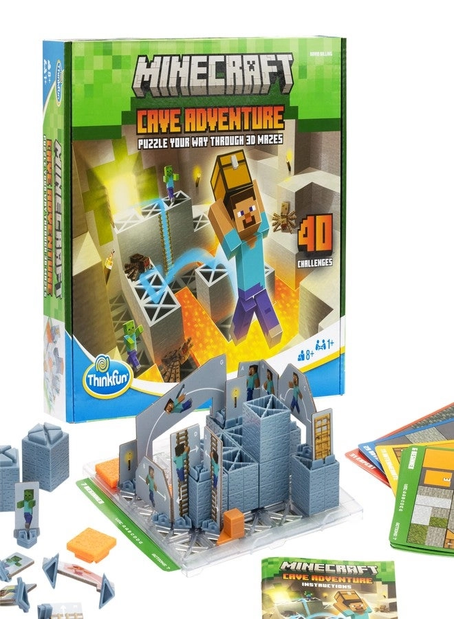 ThinkFun Minecraft Cave Adventure Puzzle - Screen-Free Strategy 40 Logic Challenges