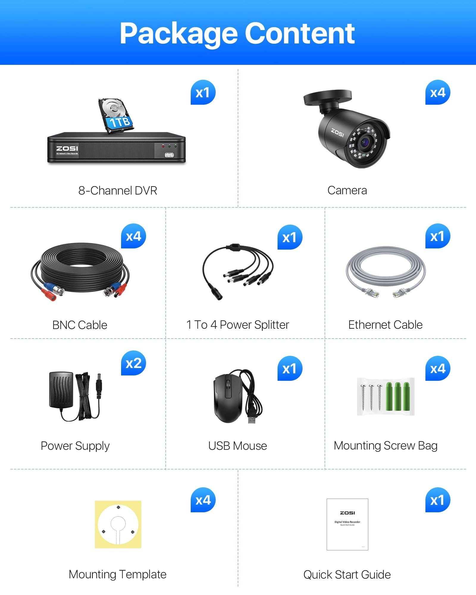 8CH 5MP 3K Lite - 4 Cameras