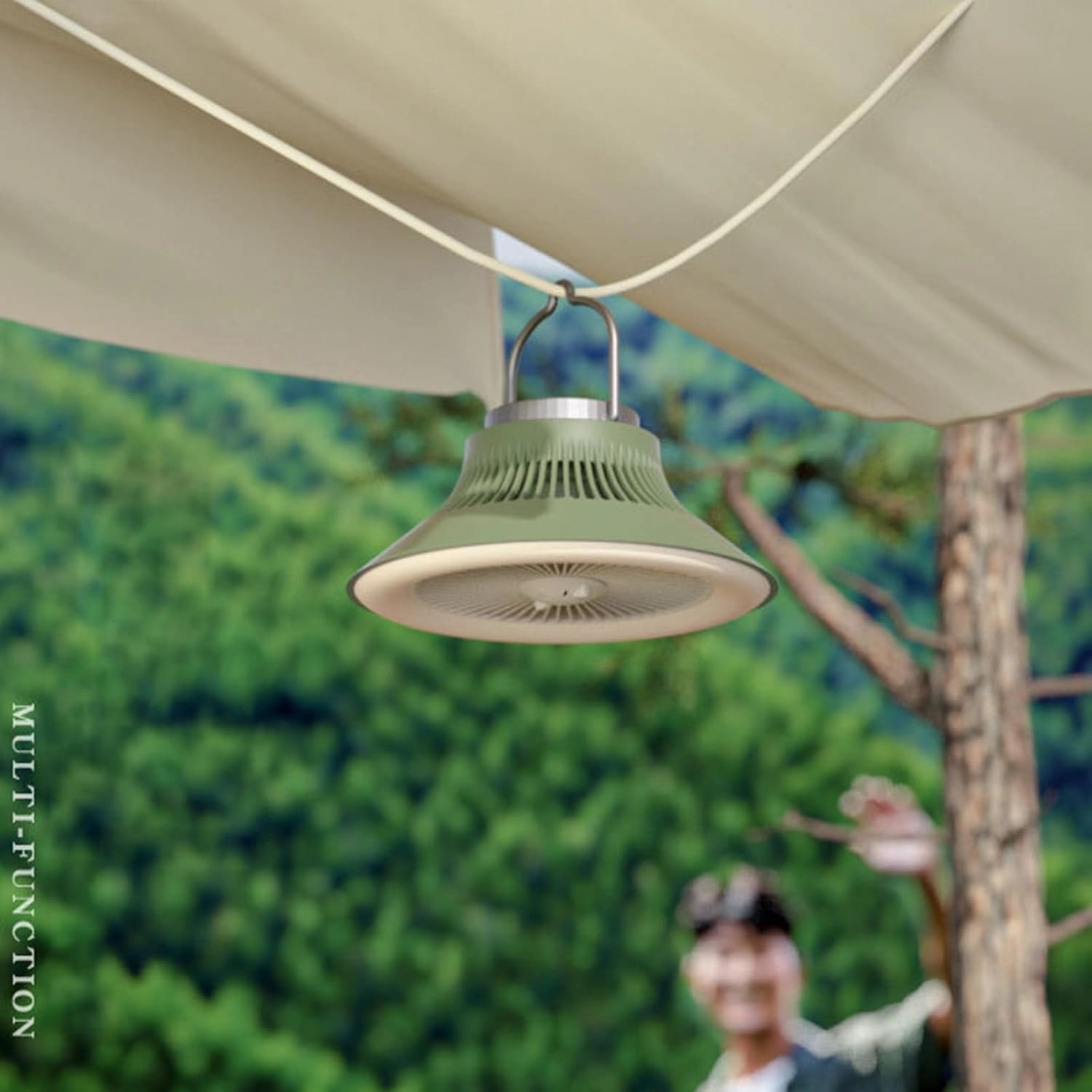 Multifunction Rechargeable Camping Fan with LED Light