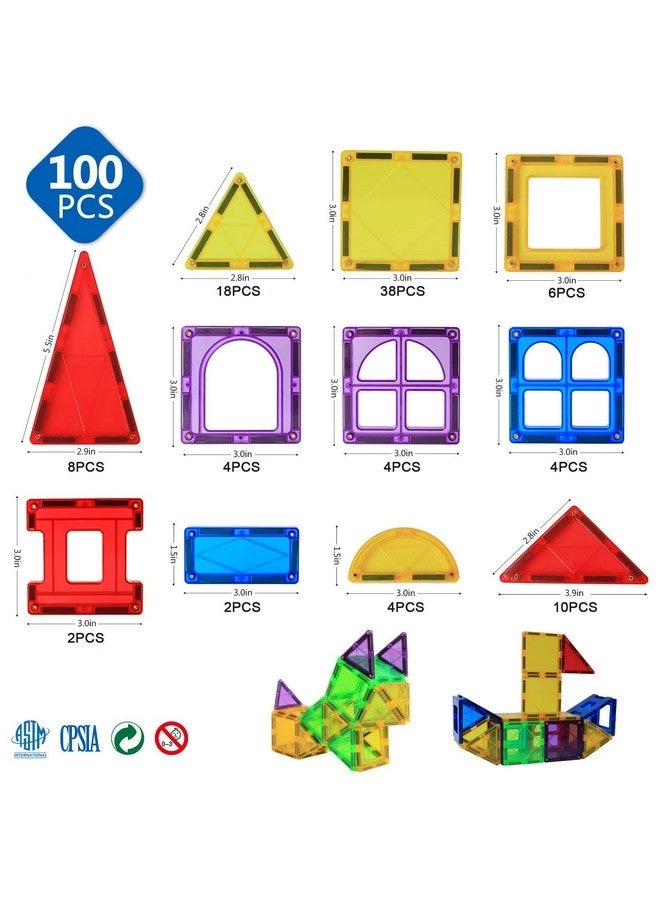 Magnetic Building Tiles - Construction 100 pcs