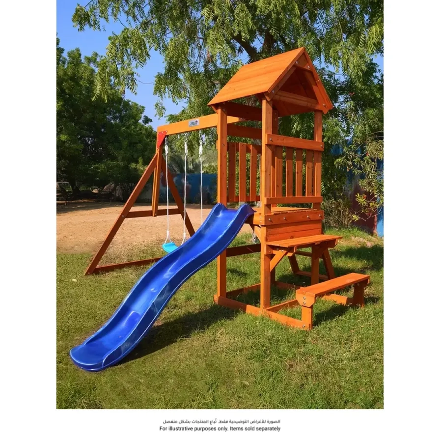 Hyrax Wooden Swing Set - Brown 6 Children